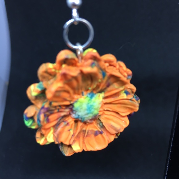 Unique Handmade Polymer Clay Dangle Drop Earrings - Picture 3 of 5